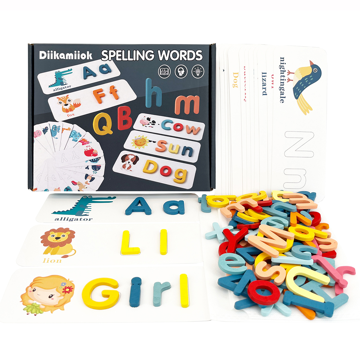 Kids Educational Games Learn English - Children's Wooden Montessori Educational Toy Alphabet