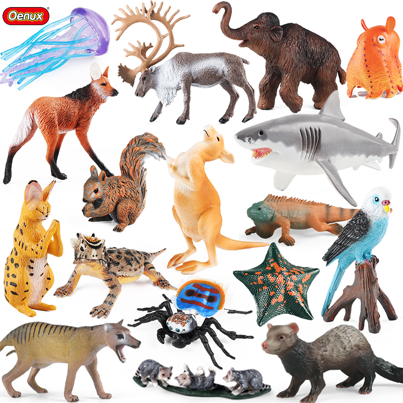 Kangaroo Kids Education - Oenux Zoo Forest Animals Model Wolf