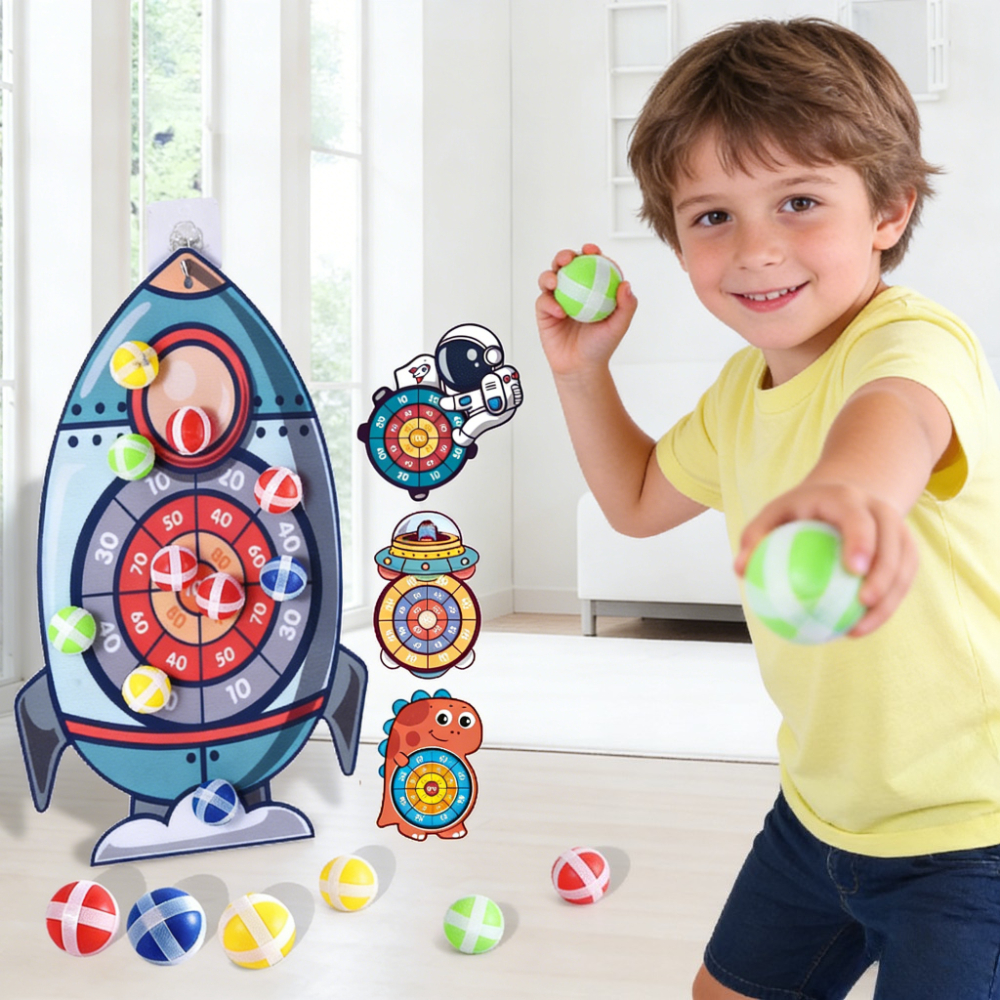 Kids Outdoor Education - Montessori Sticky Ball Dart Board Target