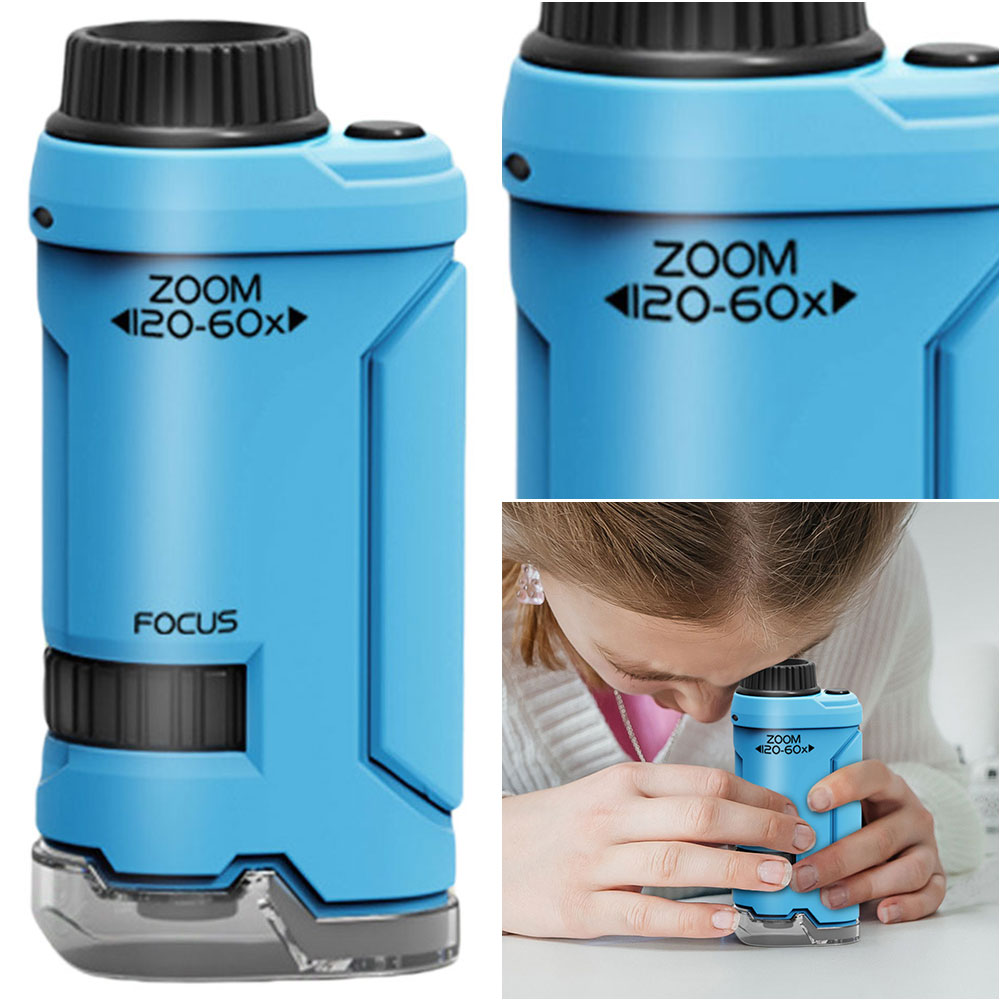 Kids Outdoor Education - New 60x-120x Handheld Microscope LED Lighted
