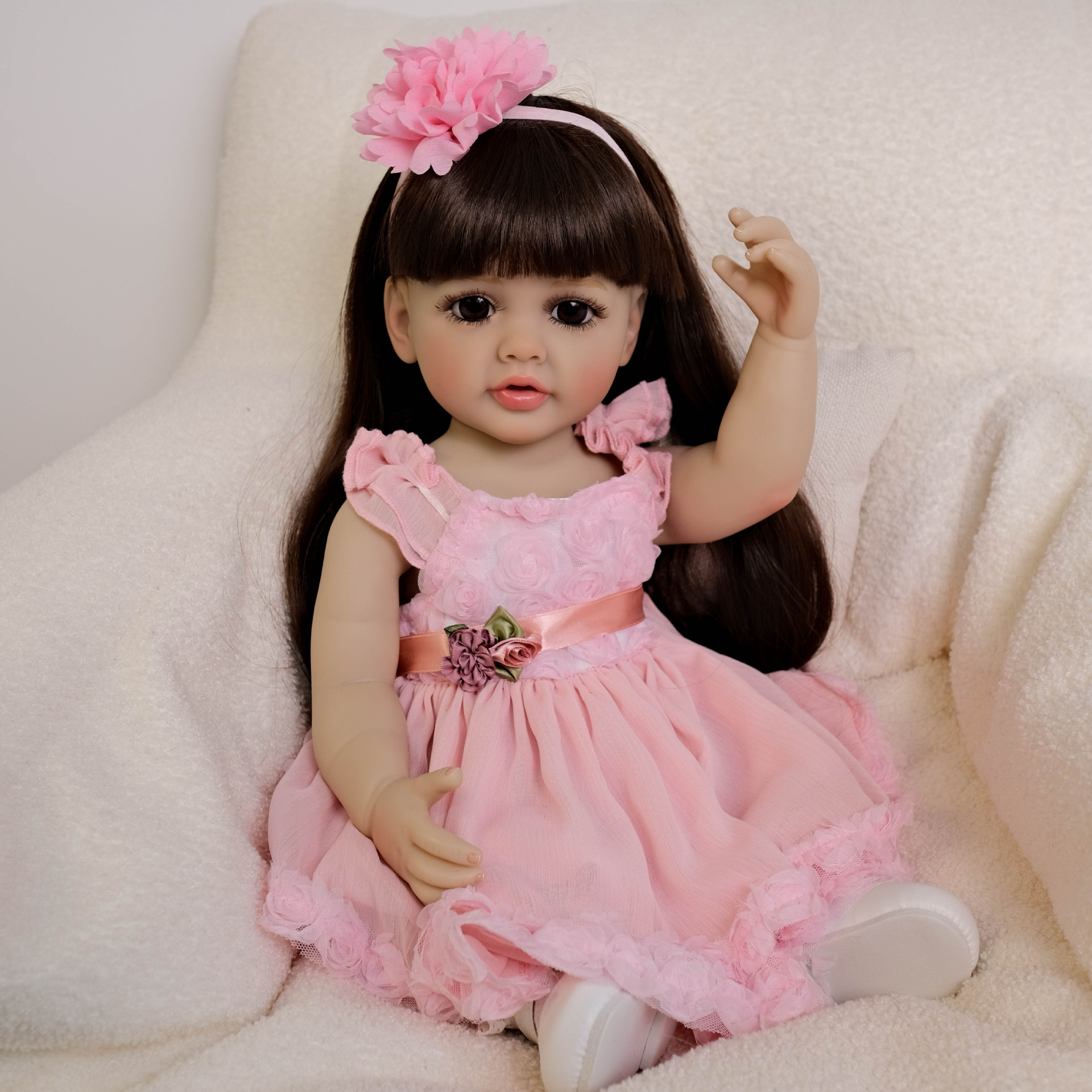 Cute 55 cm Long Hair Pink Girl - Kids Education Movies reseña y precio