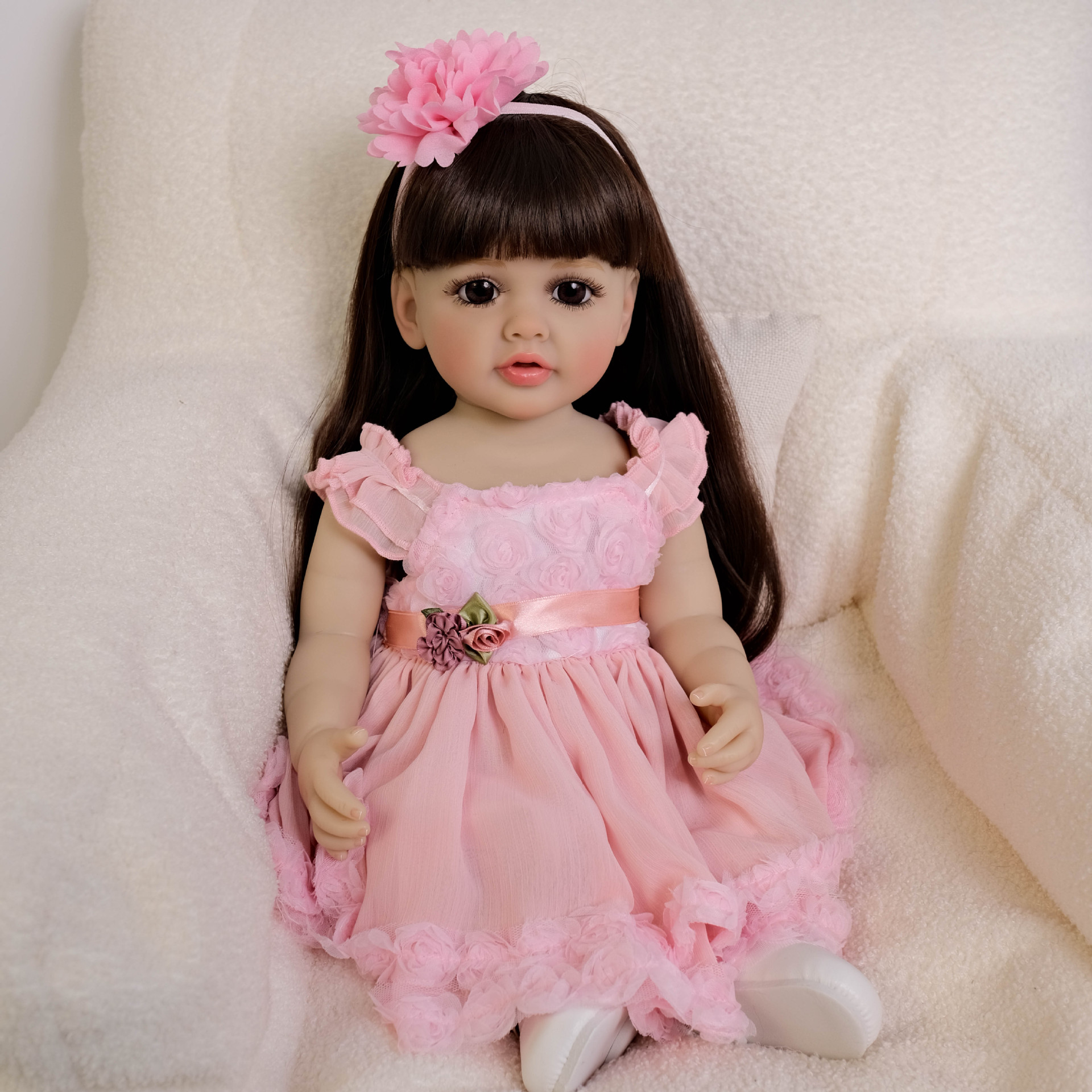 Cute 55 cm Long Hair Pink Girl - Kids Education Movies reseña y precio