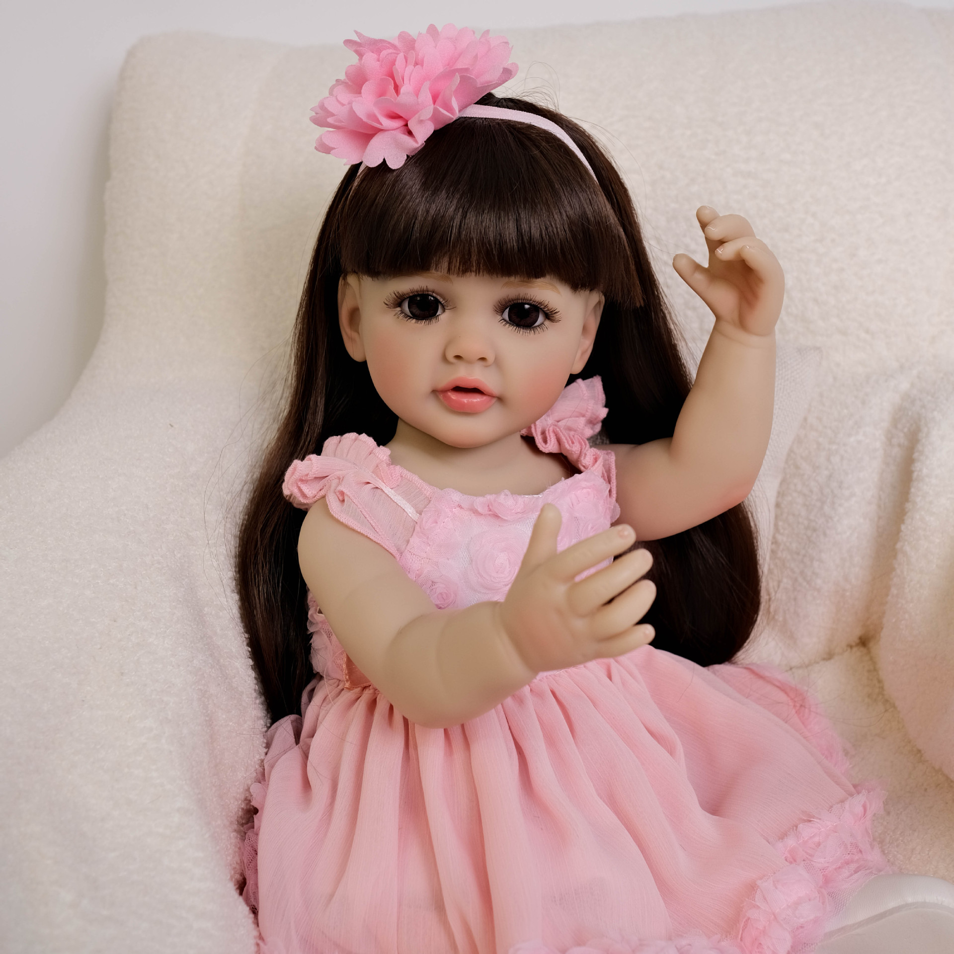 Cute 55 cm Long Hair Pink Girl - Kids Education Movies reseña y precio