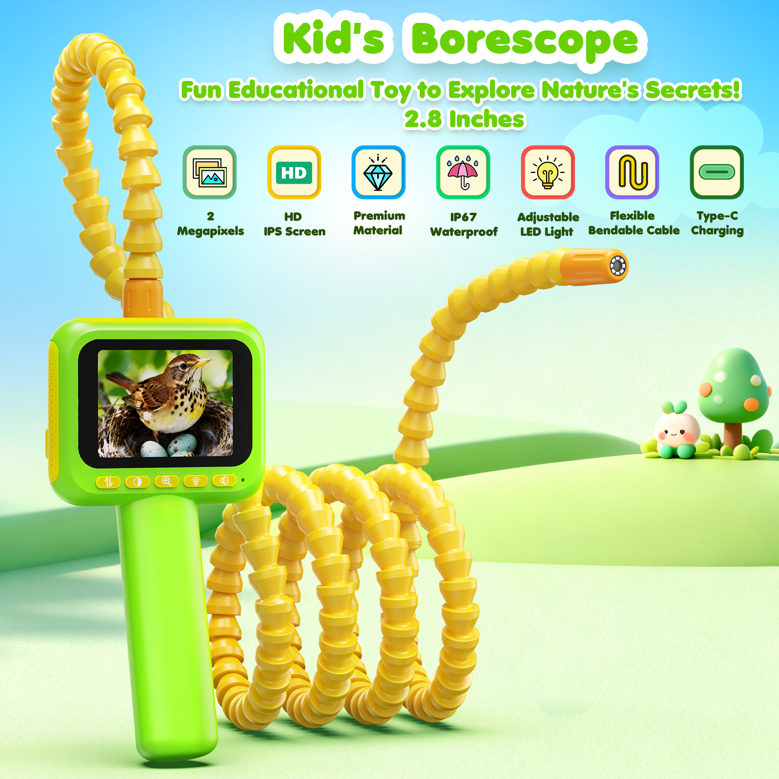 Endoscope for Kid Snake Camera - Kids Outdoor Education reseña y precio