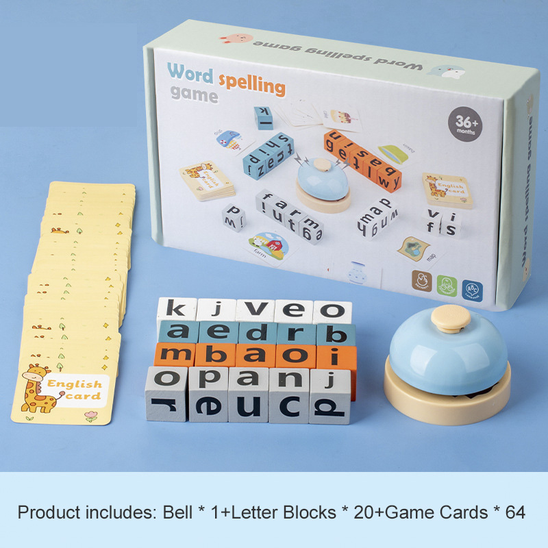 Creative Wooden Spell Word Toy - Kids Educational Games Learn English reseña y precio