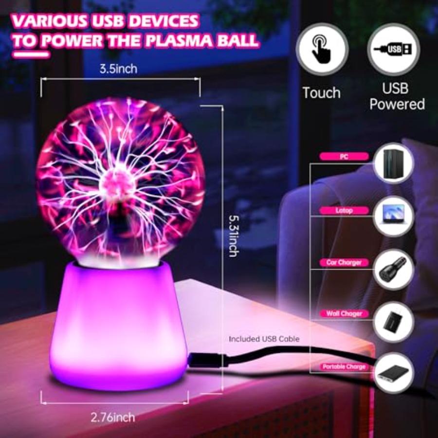 Plasma Ball Lamp Interactive T - Globe Interactive Light reseña y precio