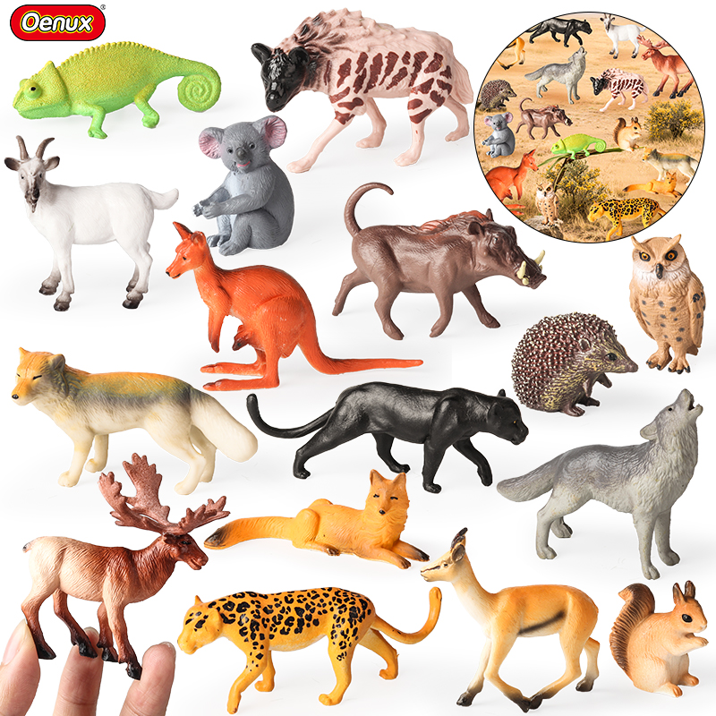 Oenux 16PCS Wild Animals Fores - Kangaroo Kids Education reseña y precio