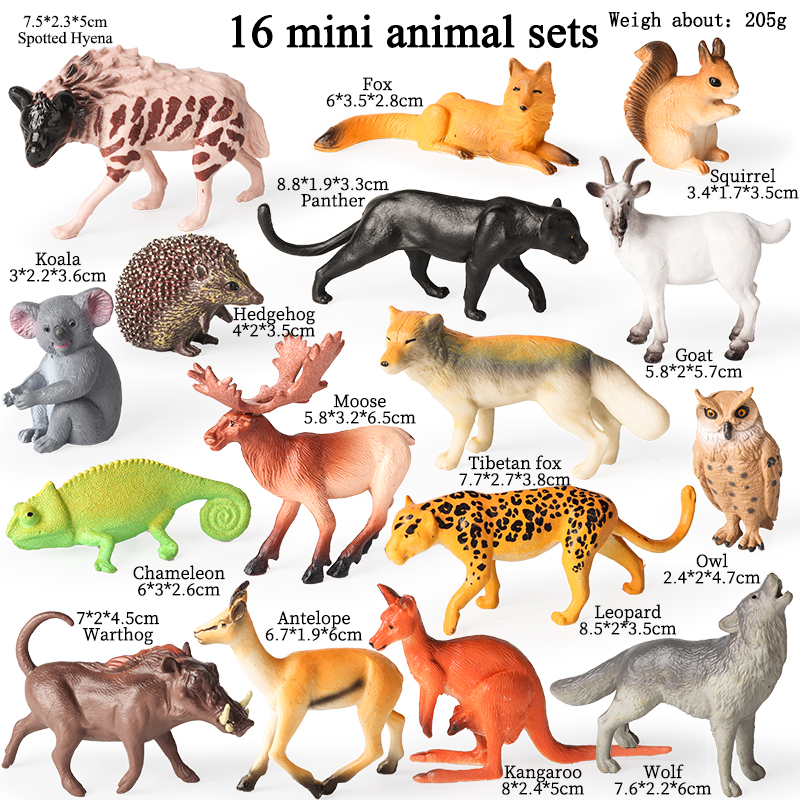 Oenux 16PCS Wild Animals Fores - Kangaroo Kids Education reseña y precio