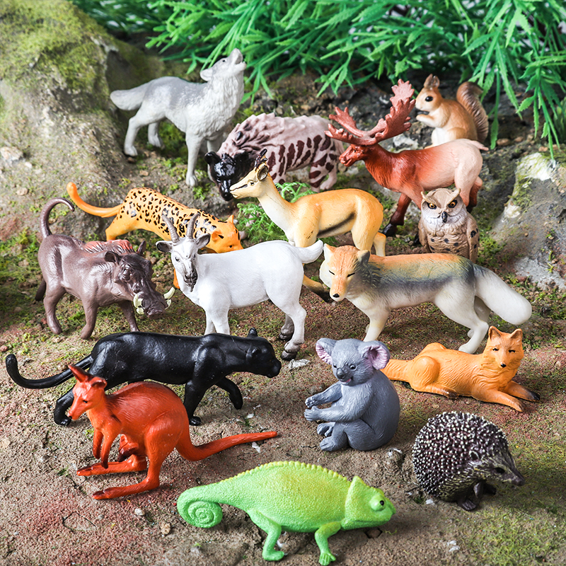 Oenux 16PCS Wild Animals Fores - Kangaroo Kids Education reseña y precio