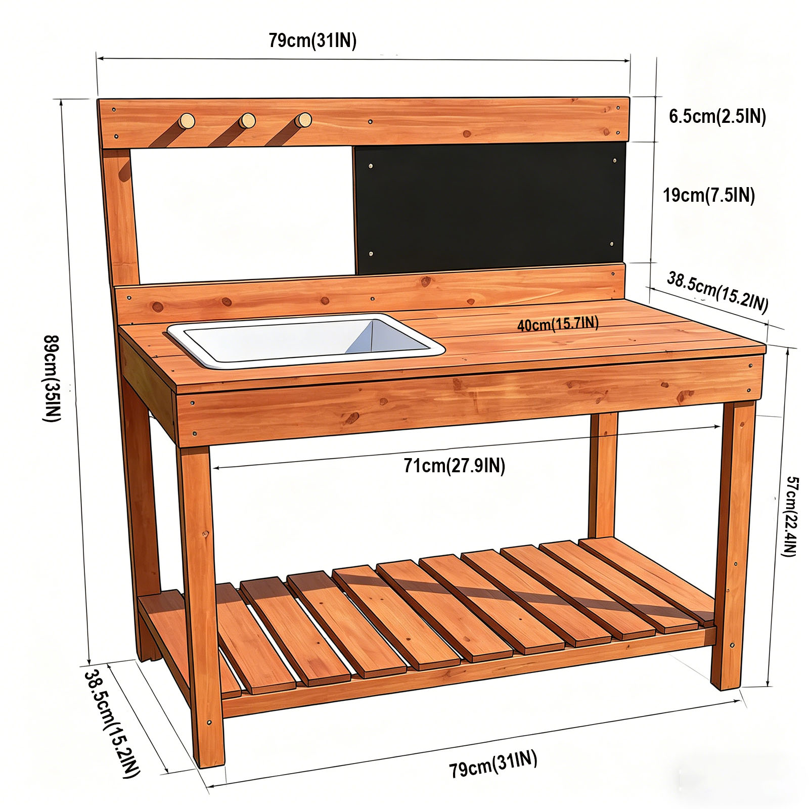 Wooden Potting Benches For Chi - Kids Outdoor Education reseña y precio