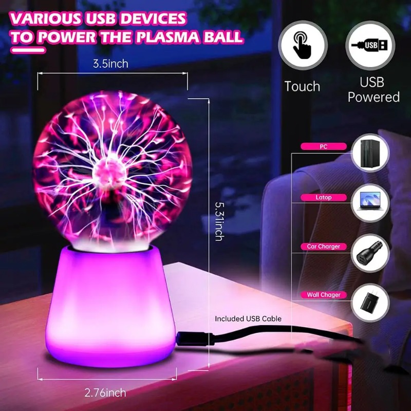 Plasma Ball Lamp Interactive T - Globe Interactive Light reseña y precio
