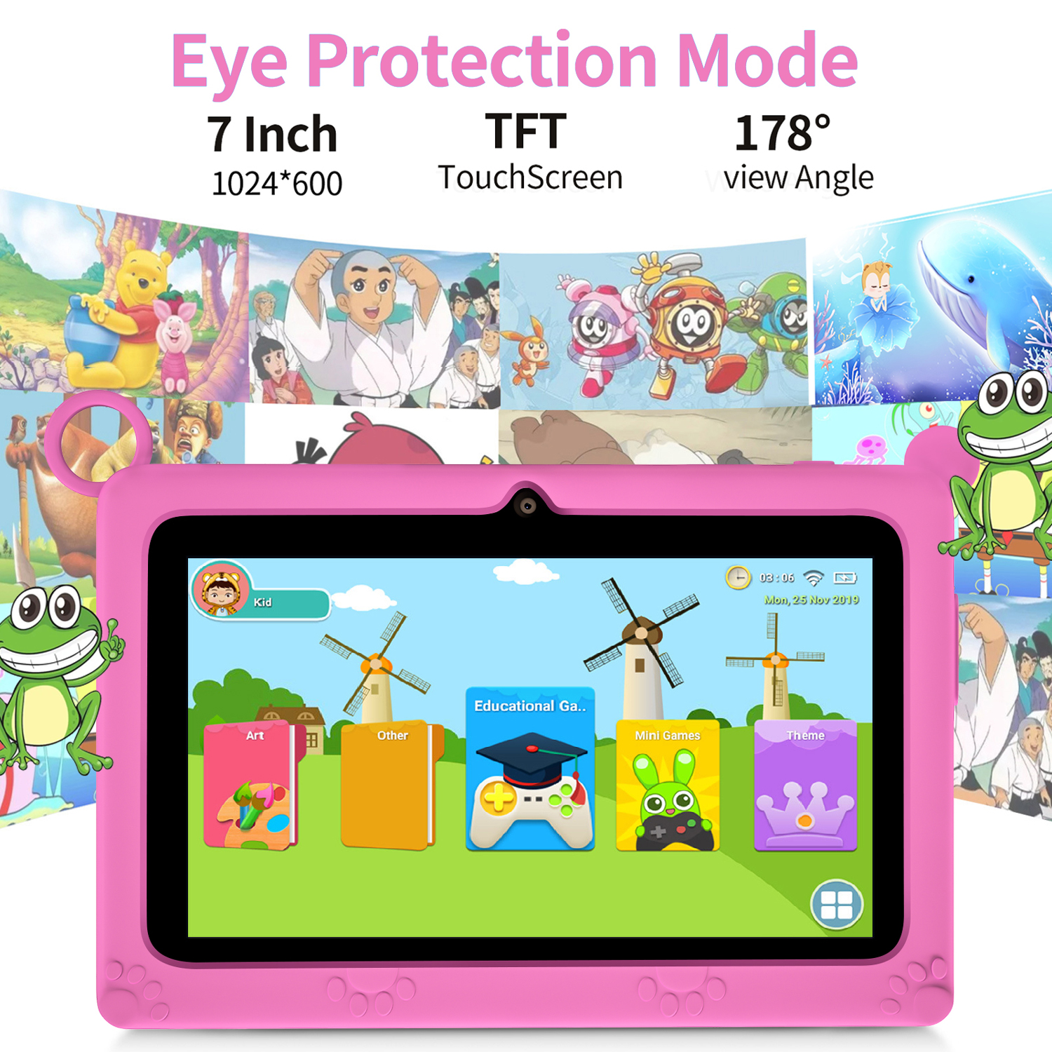 BDF Children's tablet New 7 In - Kids Educational Games Learn English reseña y precio