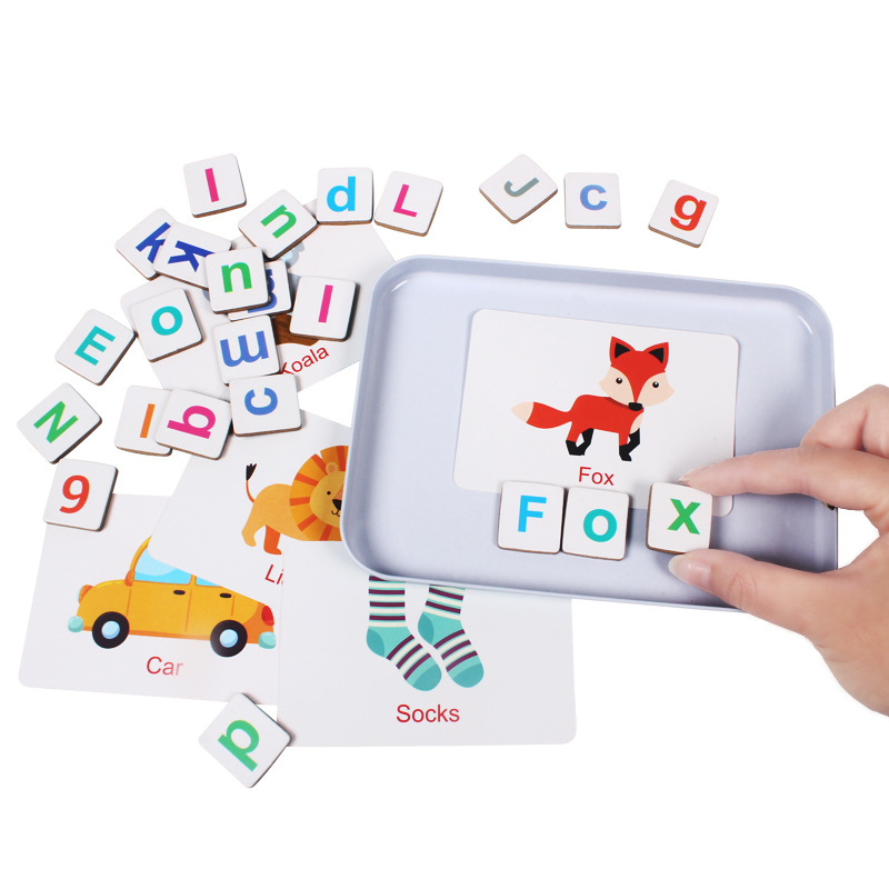 Wooden Puzzle Flash Cards Game - Kids Educational Games Learn English reseña y precio