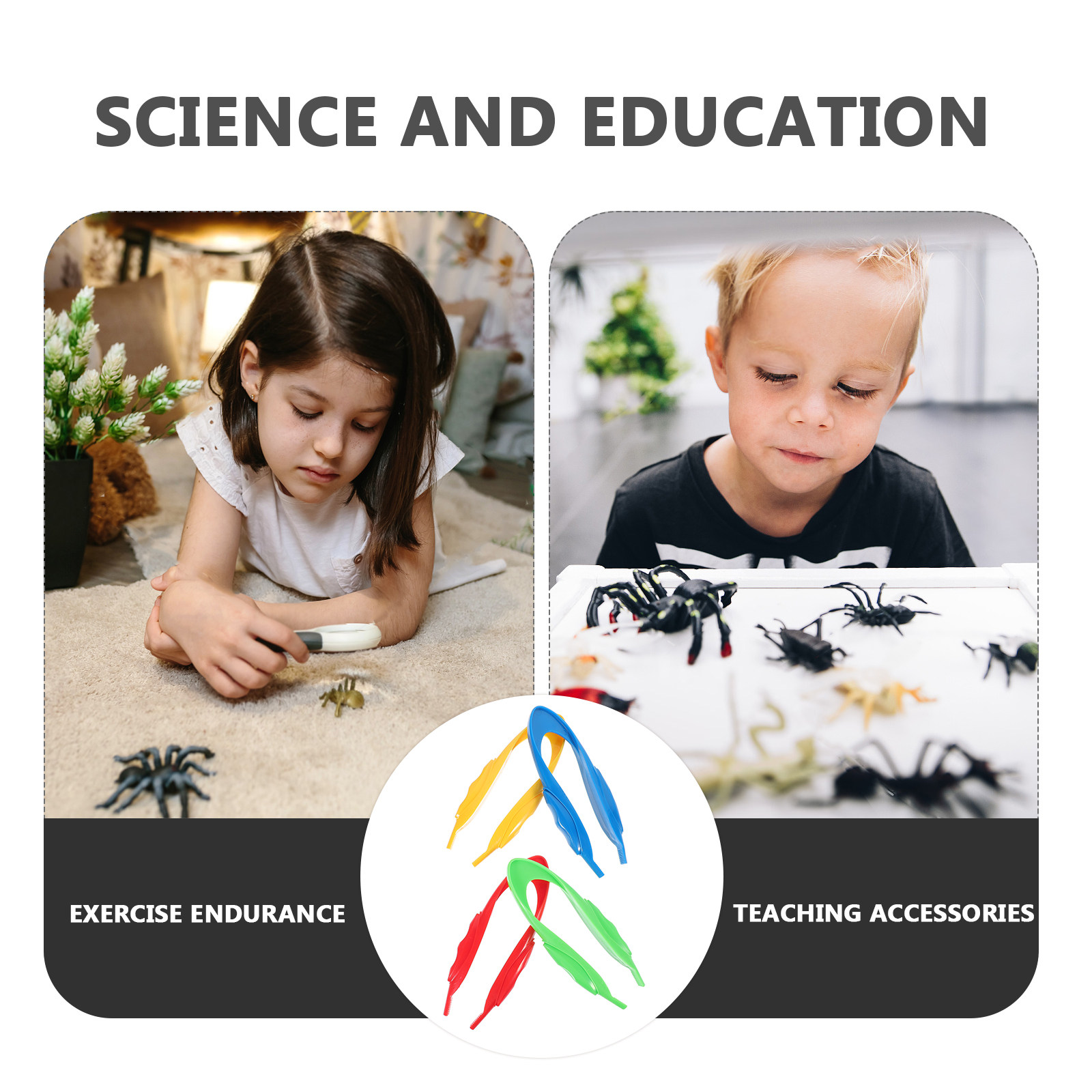 4Pcs Kids Tweezers Plastic Erg - Kids Outdoor Education reseña y precio