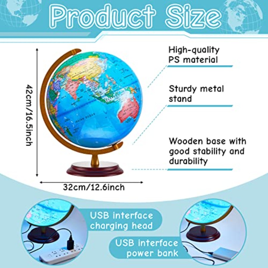 13'' Illuminated World Globe f - Globe Interactive Light reseña y precio