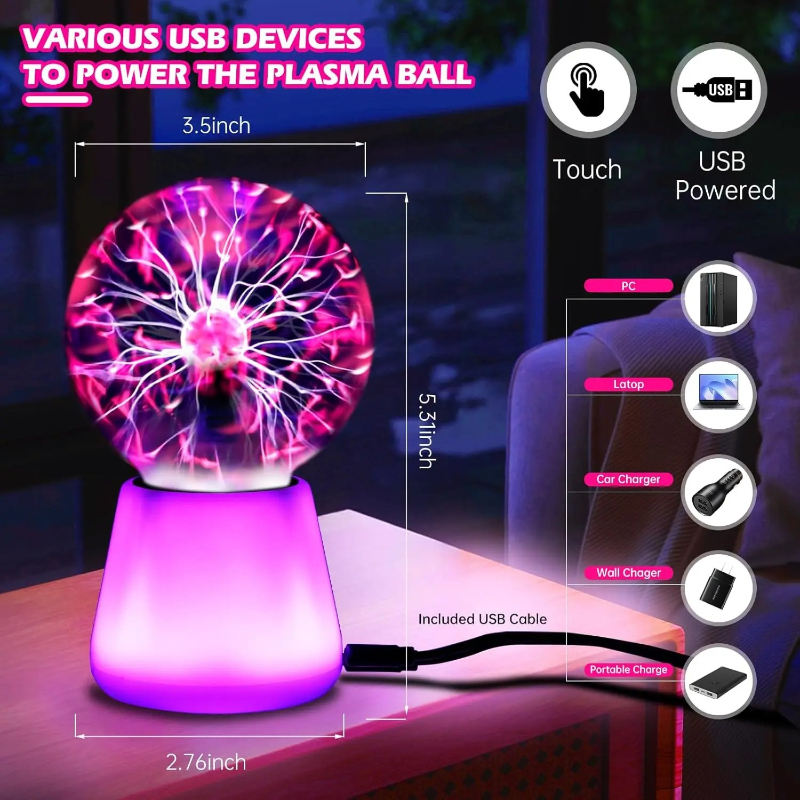 Plasma Ball Lamp Interactive T - Globe Interactive Light reseña y precio