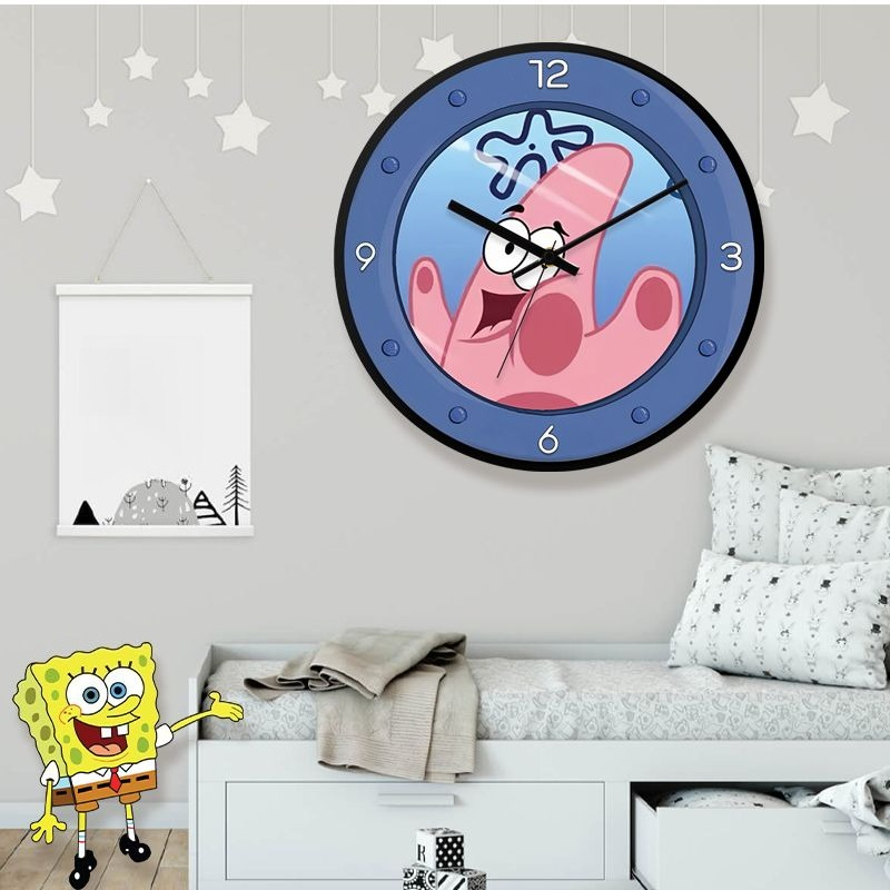 SpongeBo Round Silent Wall Clo - Kids Education Learn Tv reseña y precio