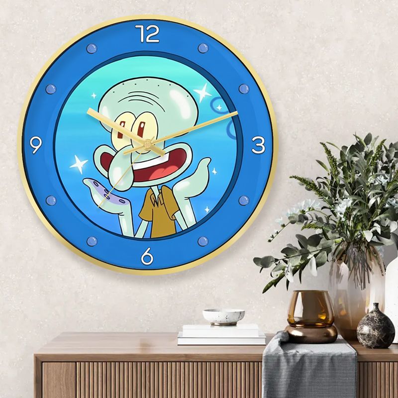 SpongeBo Round Silent Wall Clo - Kids Education Learn Tv reseña y precio